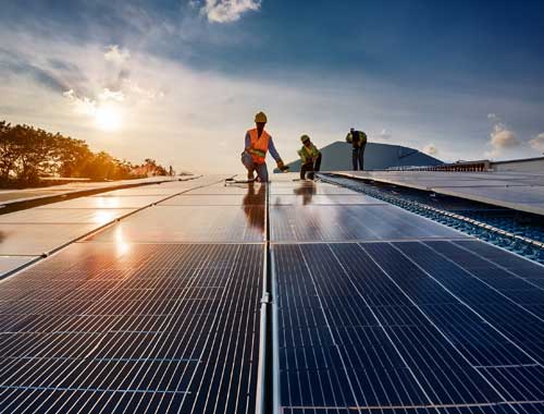 Professional solar battery installation