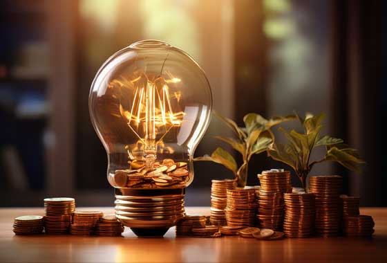 Solar panels producing clean electricity